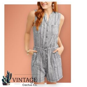 Kelly Renée Sleeveless Striped Romper Jumpsuit Drawstring - So Cute!